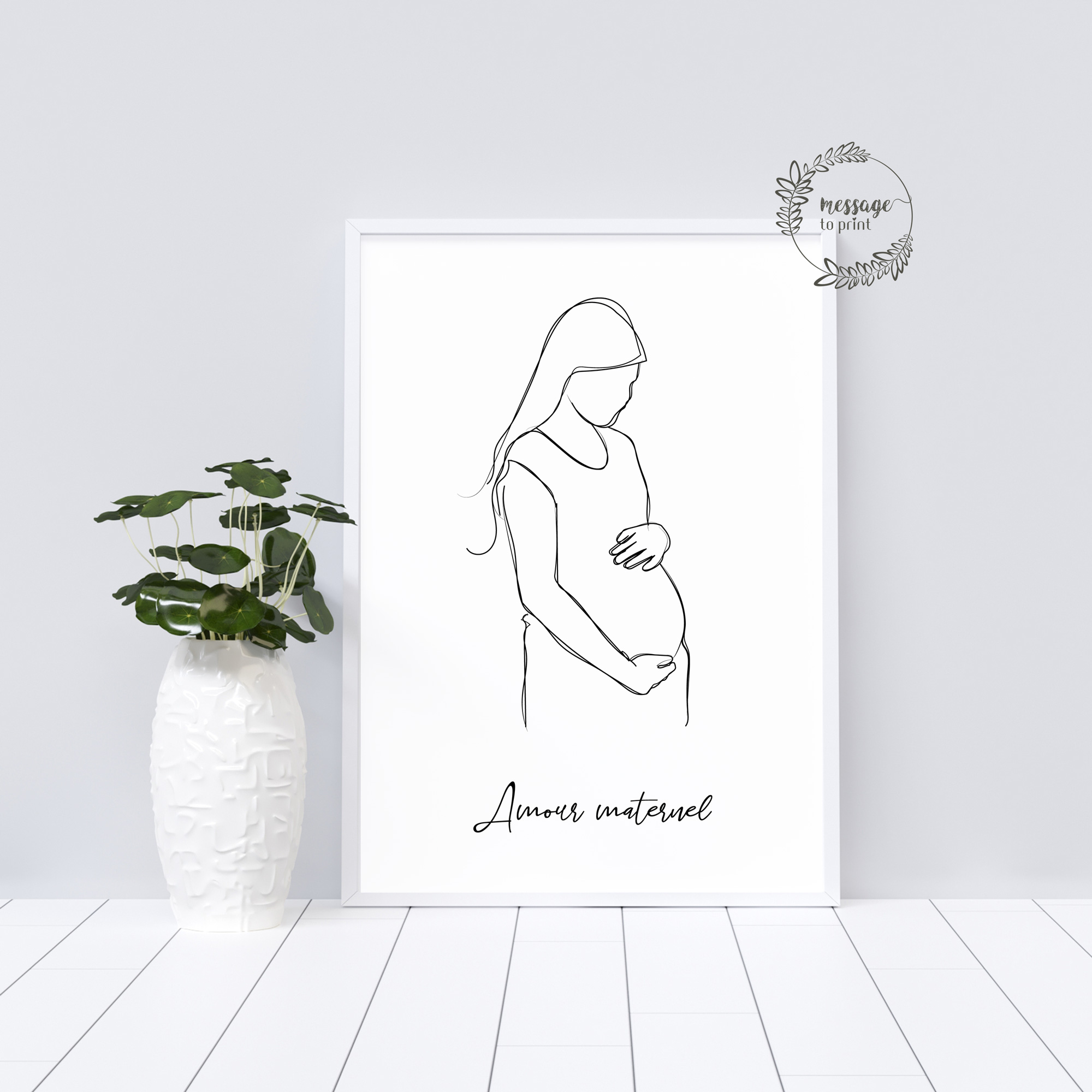 Affiche Femme enceinte personnalisé