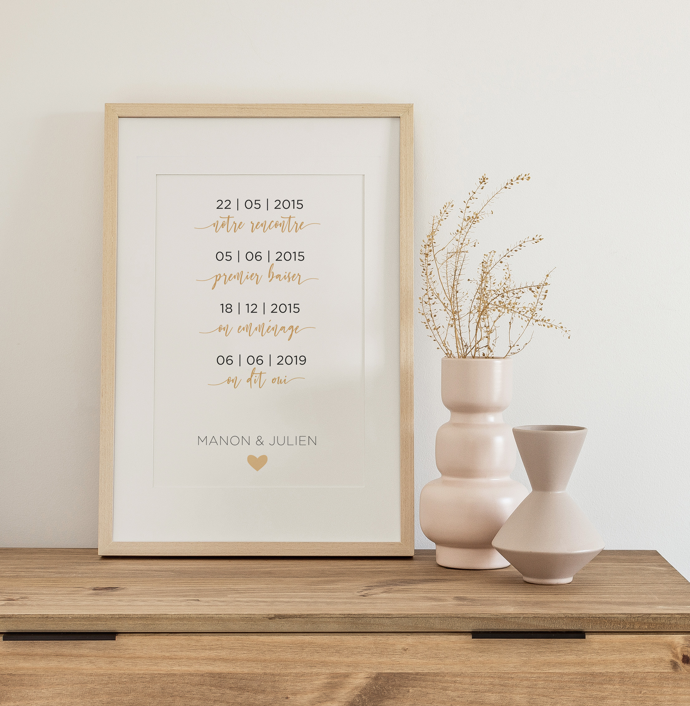 affiche couple personnalisée