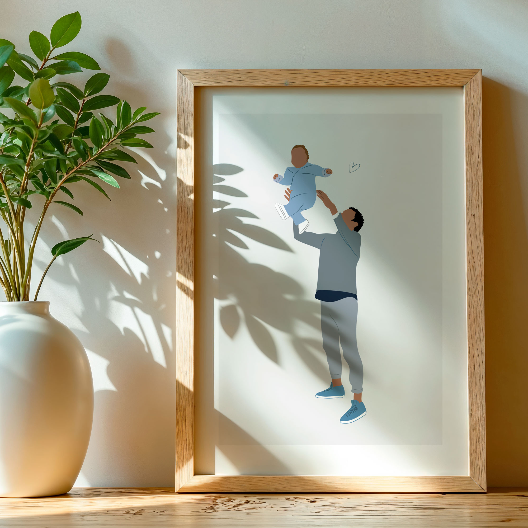 illustration personnalisé papa et bébé