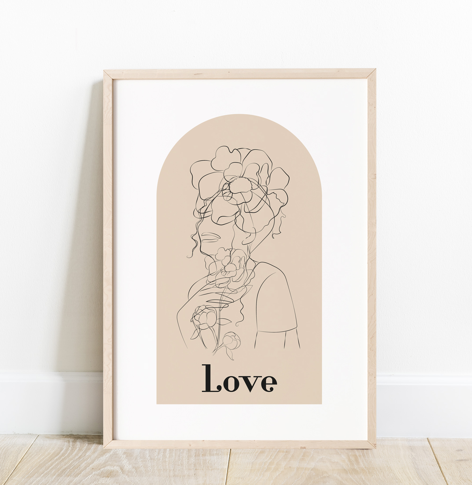 Affiche dame pivoine