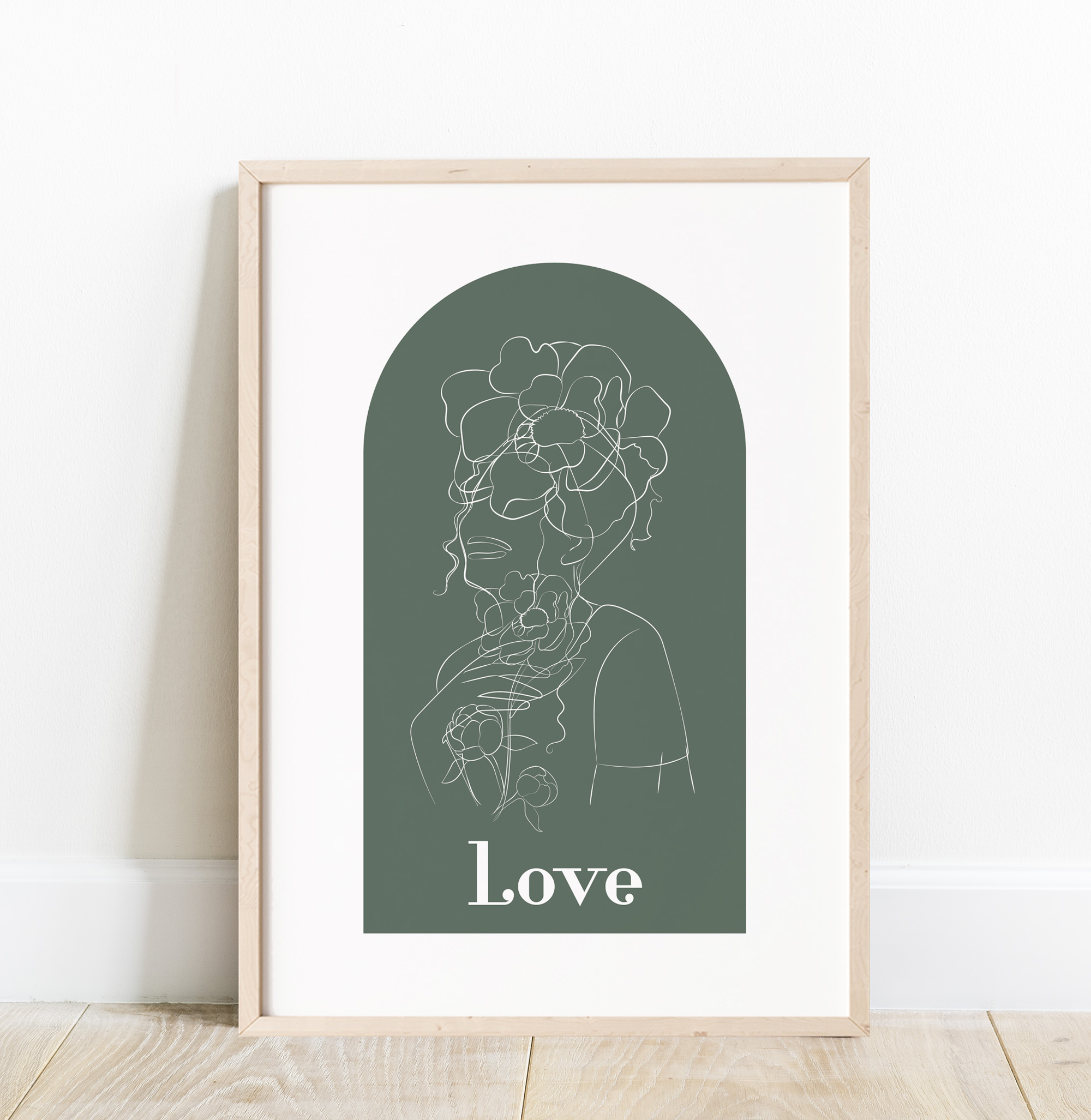 Affiche dame pivoine