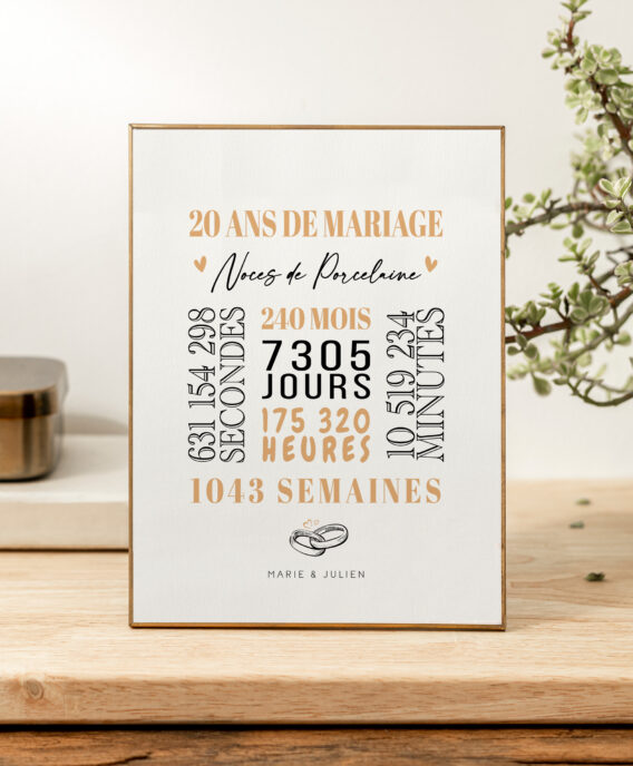 20 ans de mariage affiche cadeau